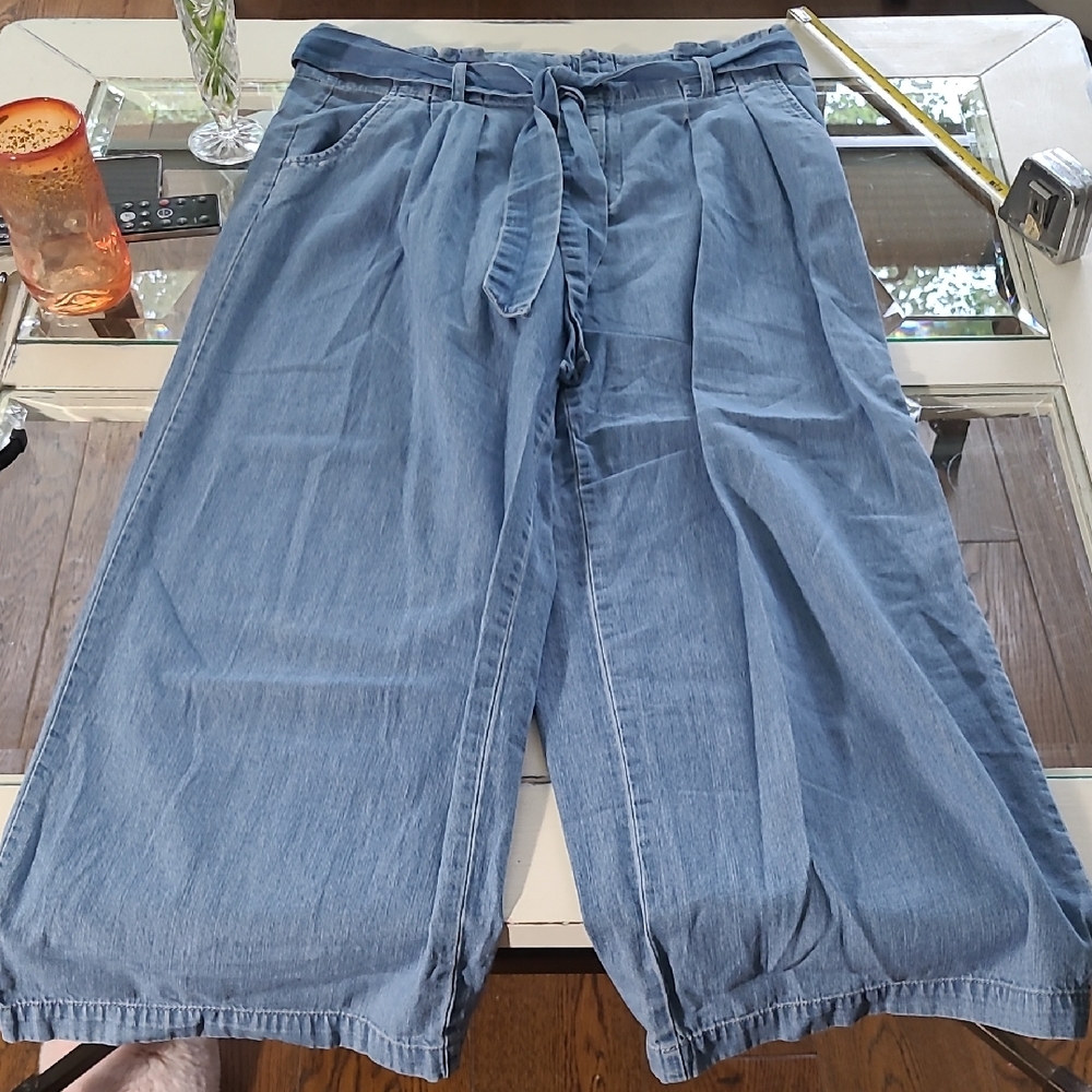 Denim Paper Bag Pants